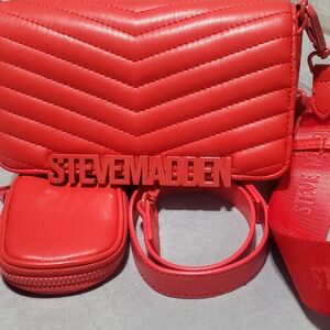 Steve Madden Vibrant Red Crossbody Bag Set
